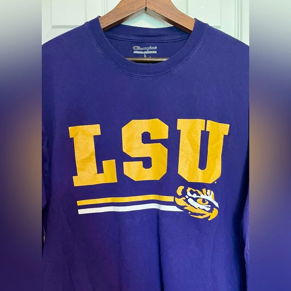 Champion Purple‎ and Yellow Athletic Long Sleeve Shirt - Picture 7 of 7
